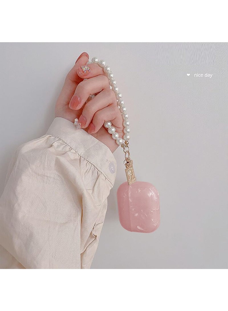 جراب لامع لطيف لسماعات AirPods Pro 3 إصدار 2025 مع قلم تنظيف، غطاء حماية بتصميم صدفي لسماعات Apple AirPods و iPod Pro من الجيل الثالث، مناسب للفتيات والسيدات، مع سلسلة مفاتيح فاخرة من اللؤلؤ، باللون الوردي. - Image 5